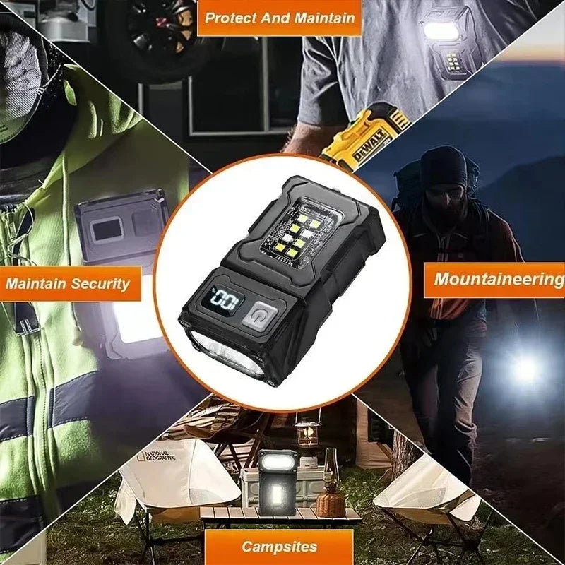 Artsy Digi™ Mini Flashlight – USB Rechargeable with Tail Magnet & Side COB Light