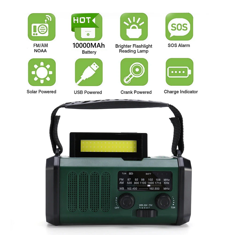 Artsy Digi™ Emergency Radio Basic – AM/FM, Solar & Crank Powered with LED & Power Bank