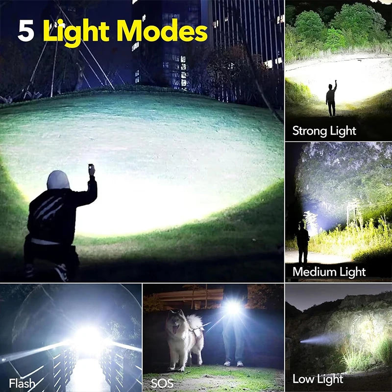 Artsy Digi™ Tactical Flashlight – Rechargeable LED Torch with Telescopic Zoom Pro