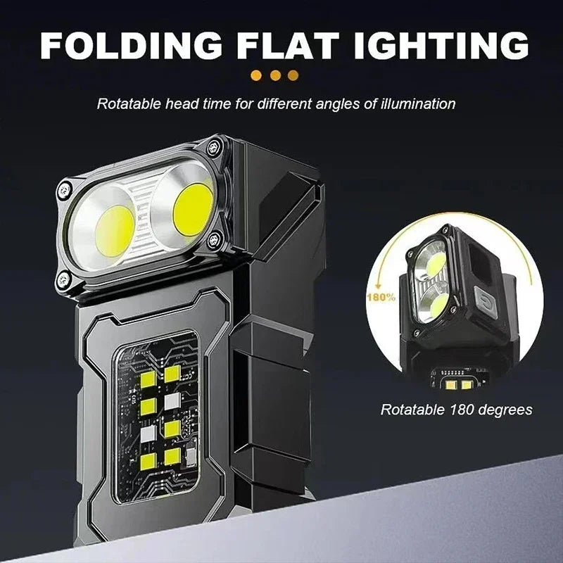 Artsy Digi™ Mini Flashlight – USB Rechargeable with Tail Magnet & Side COB Light