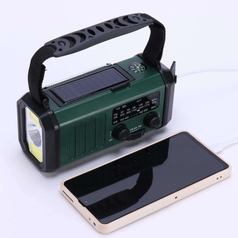 Artsy Digi™ Emergency Radio Basic – AM/FM, Solar & Crank Powered with LED & Power Bank