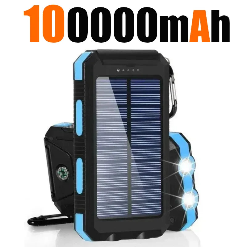 Artsy Digi™ Solar Power Bank – 200000mAh Waterproof Dual USB Charger for Camping & Travel