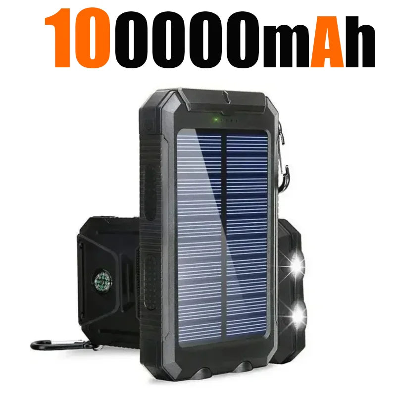 Artsy Digi™ Solar Power Bank – 200000mAh Waterproof Dual USB Charger for Camping & Travel