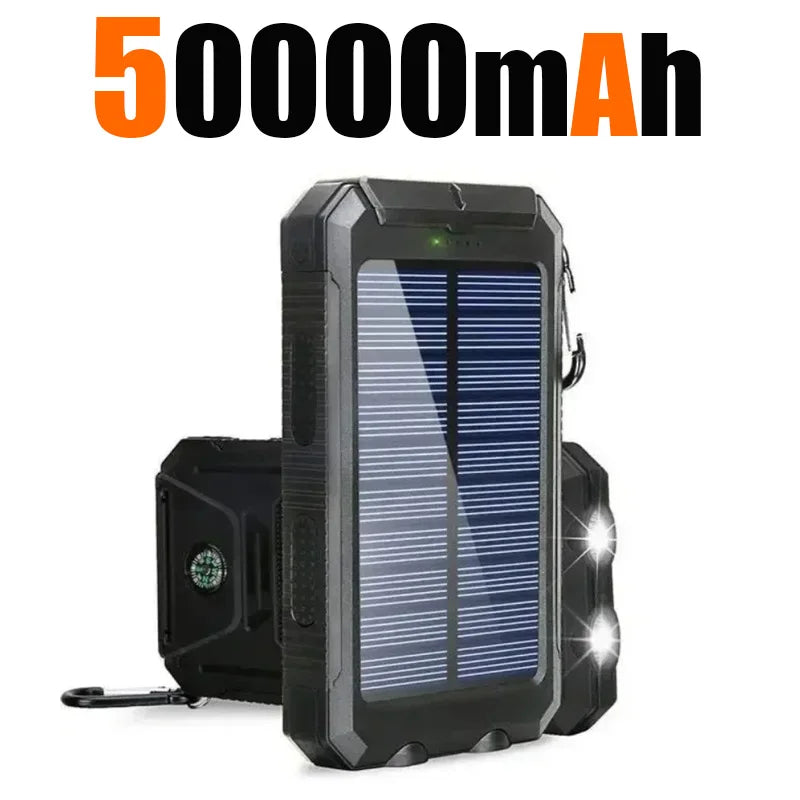 Artsy Digi™ Solar Power Bank – 200000mAh Waterproof Dual USB Charger for Camping & Travel