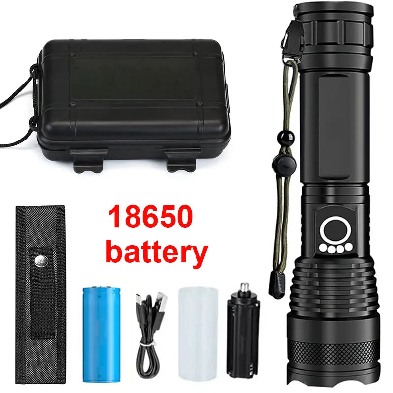 Artsy Digi™ Tactical Flashlight – Rechargeable LED Torch with Telescopic Zoom Pro