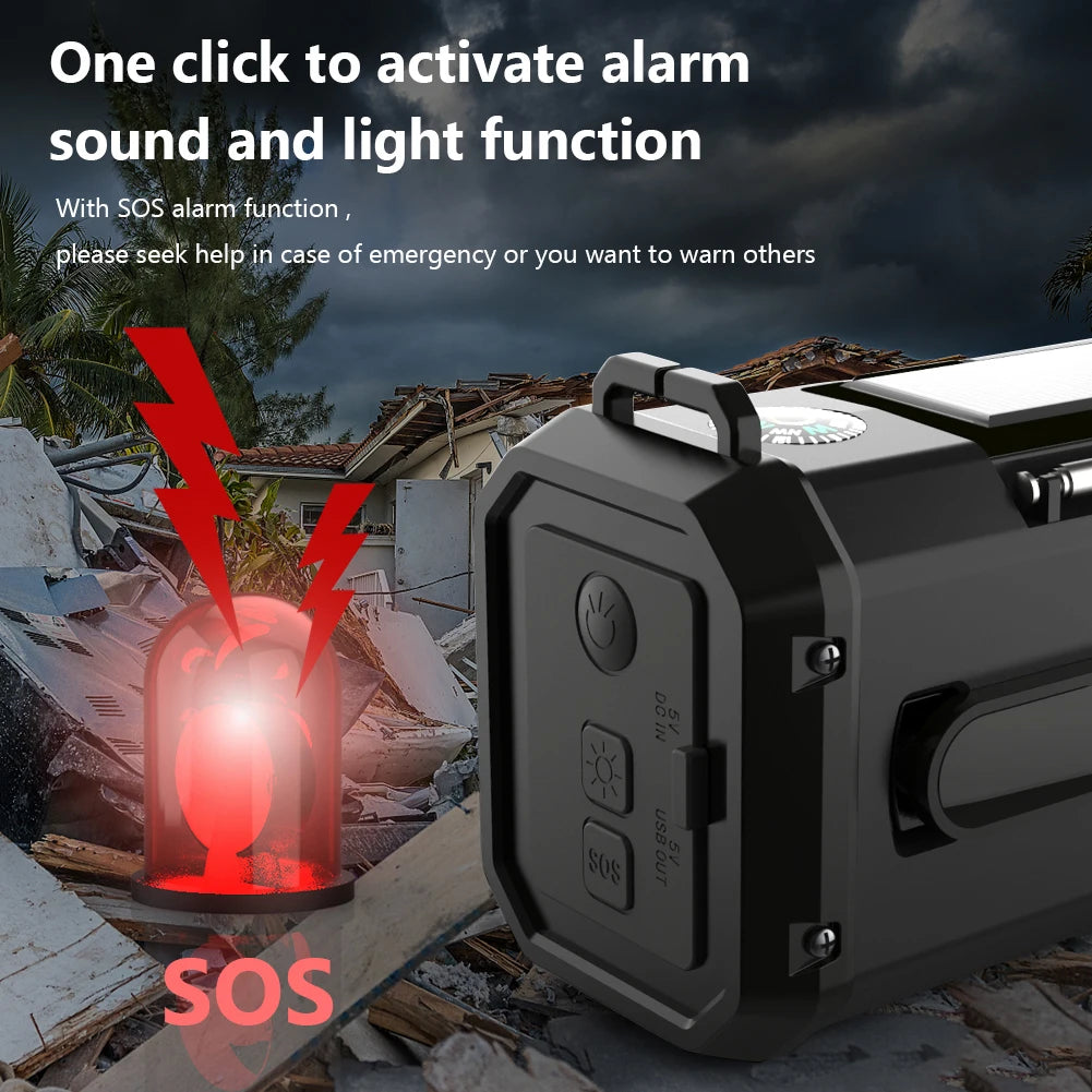 Artsy Digi™ Emergency Radio Basic – AM/FM, Solar & Crank Powered with LED & Power Bank