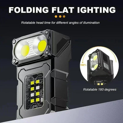 Artsy Digi™ Mini Flashlight – USB Rechargeable with Tail Magnet & Side COB Light