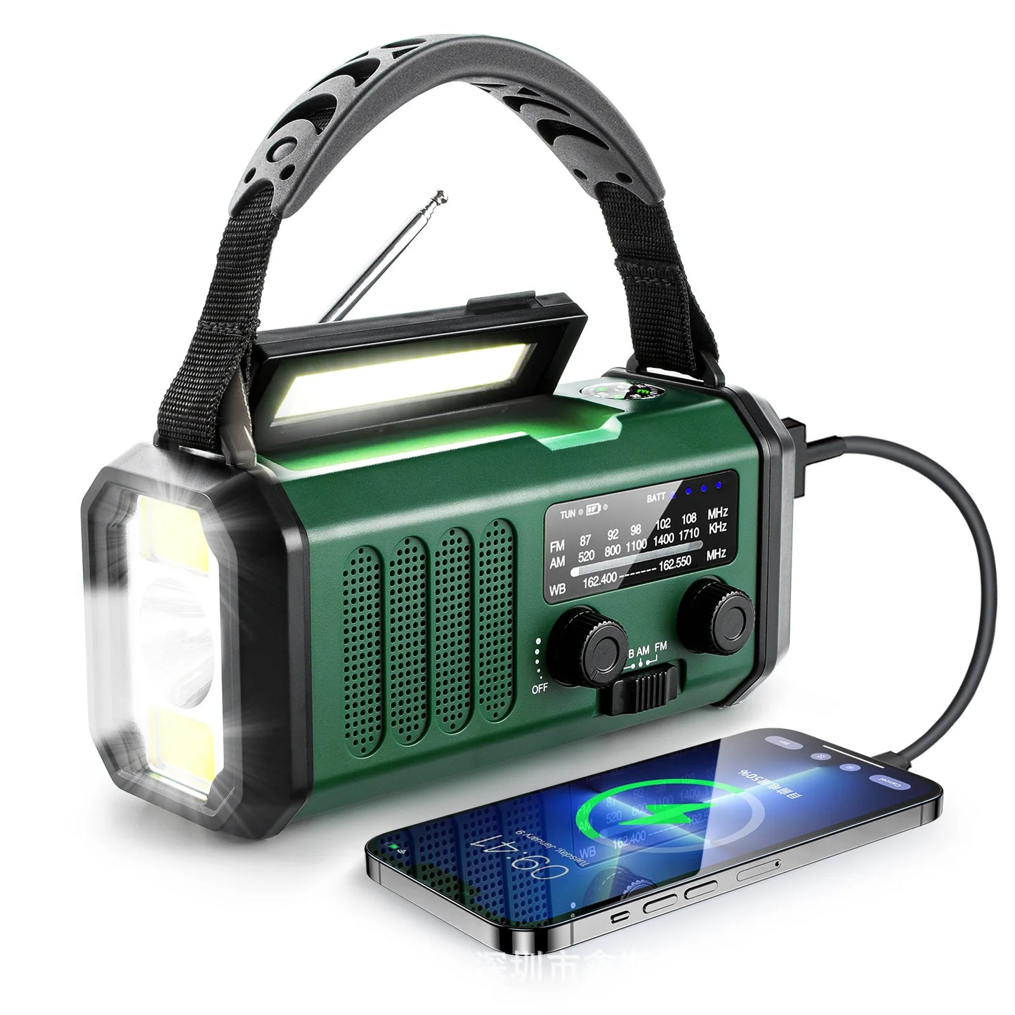 Artsy Digi™ Emergency Radio Basic – AM/FM, Solar & Crank Powered with LED & Power Bank